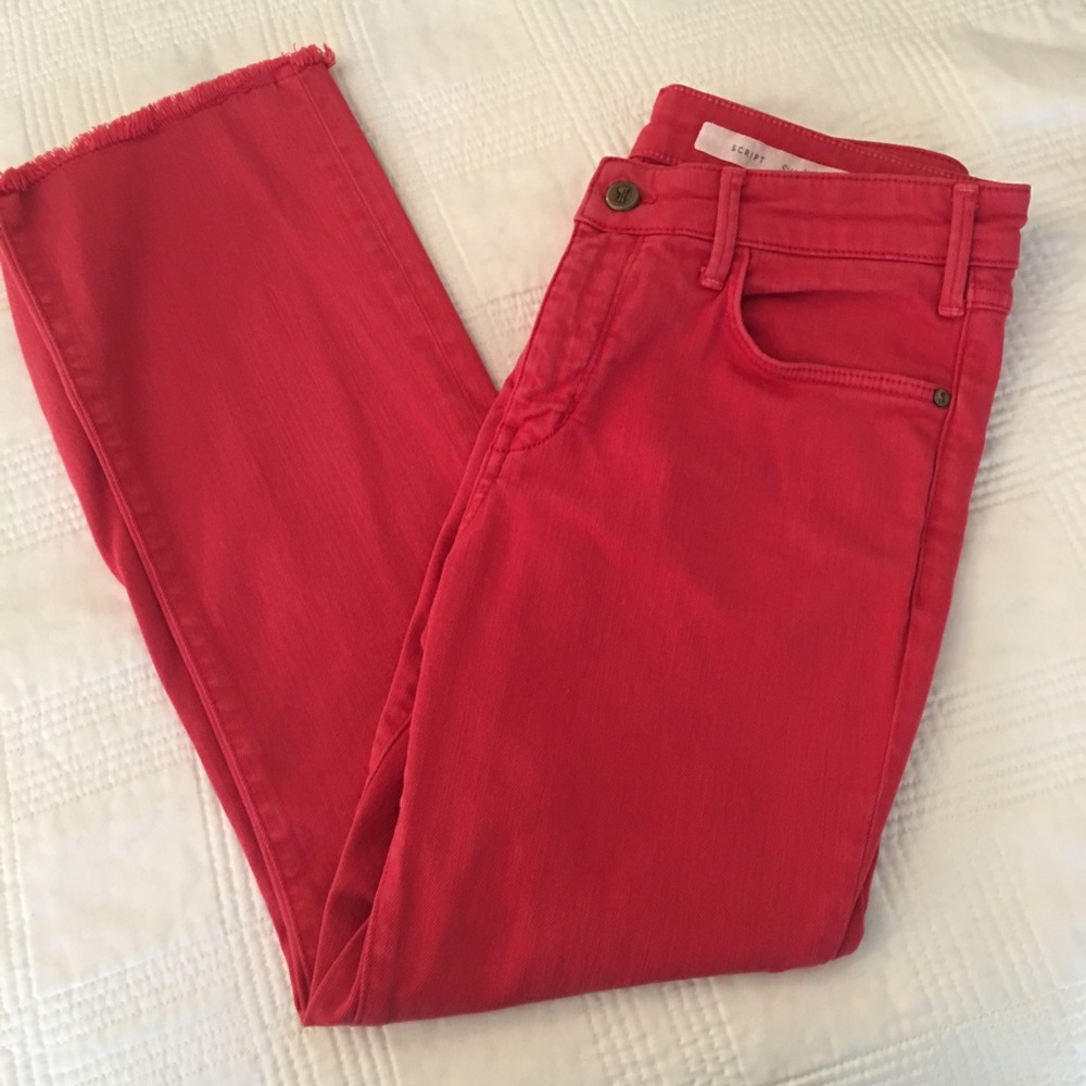 Pilcro script jeans size 28 tomato red